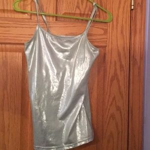 Metallic silver tank top